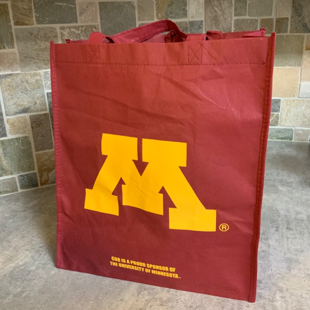 University of Minnesota Maroon & Gold Block Letter M Reusable Shopping Bag - Picture 3 of 7